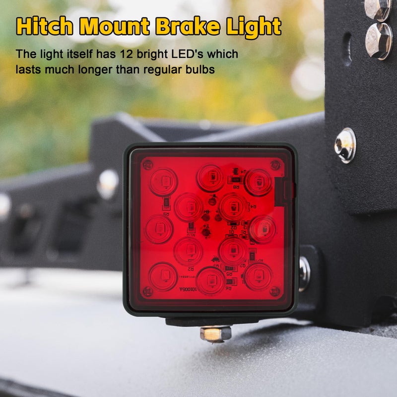 MaxxHaul 70429 Trailer Hitch Cover with 12 LEDs Brake Light, Black, 2 inch - Image 3